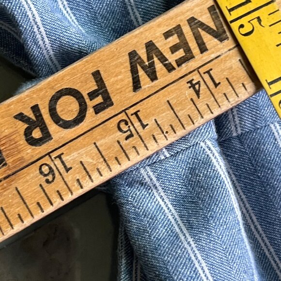 Universal Thread Romper Size Large Chambray Stripe Tie Waist Spaghetti Strap Blu - Picture 6 of 8